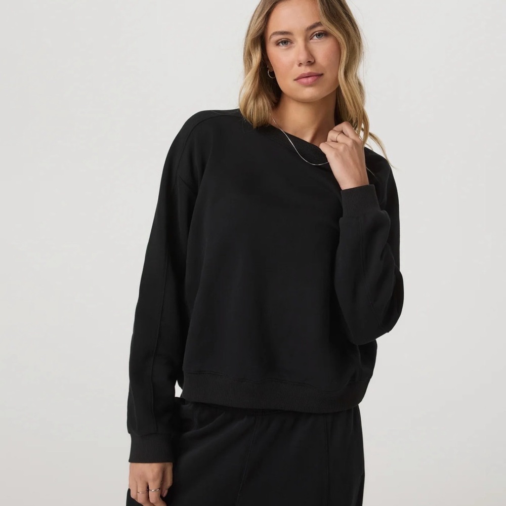 Vuori Sedona seams crewneck sweatshirt black
